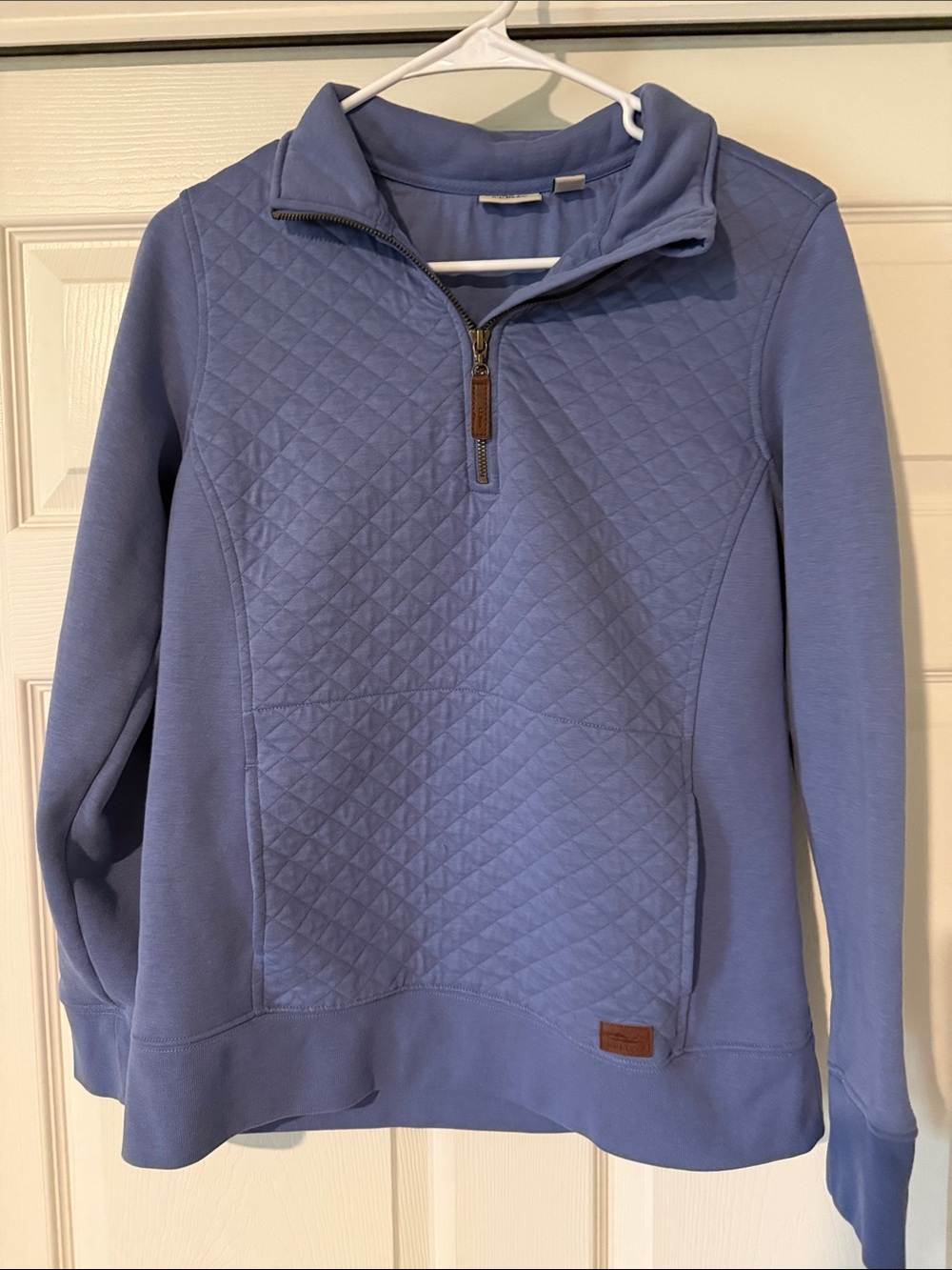 L.L. Bean Quilted Light Blue Women's Half-Zip Pullover